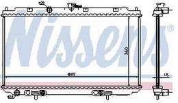 ALMERA {+ P12 02-} РАДИАТОР ОХЛАЖДЕН (NISSENS) (NRF) (GERI) (см.каталог) 02- 67345A NNALM02-911